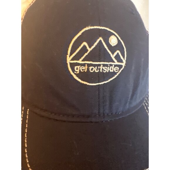 Get Outside Trucker Hat With Mesh Back Casual Novelty Blue Adjustable - Picture 2 of 6